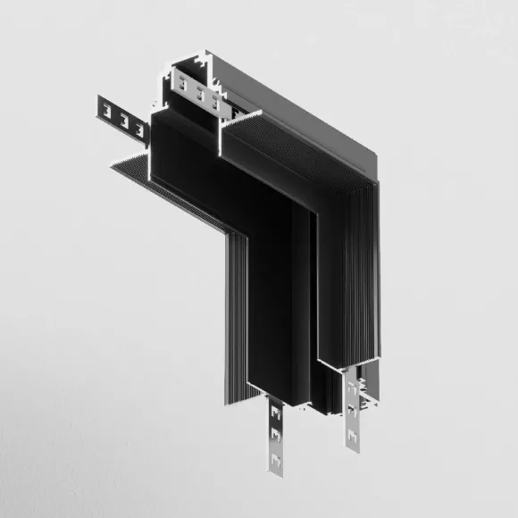 Угловой коннектор внутренний Maytoni Accessories for tracks TRA004ICL-22B, крупный план Угловой коннектор внутренний Maytoni Accessories for tracks TRA004ICL-22B, крупный план