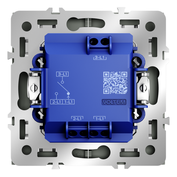 Выключатель встраиваемый Voltum S70 для жалюзи 10А, (титан) VLS020706