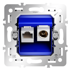 Механизм розетки TV+RJ45 кат. 6 Voltum S70 VLS0607M