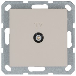 Розетка TV Ф9.5mm оконечная с накладкой, цвет Тауп Jasmart G6001T