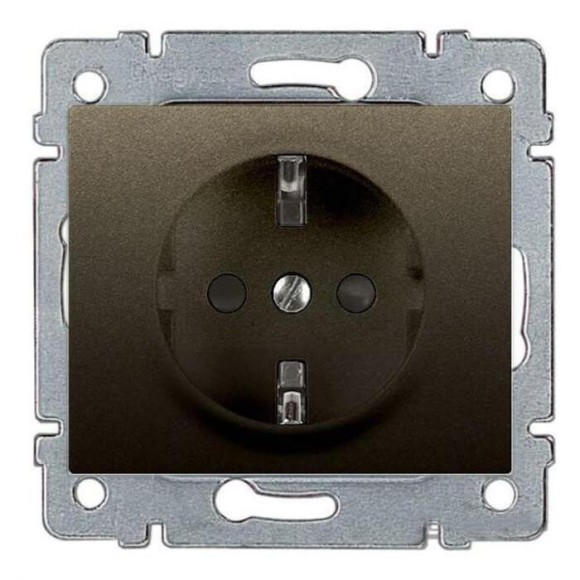 Розетка 2К+3 Legrand Galea Life 16A 250V с/з со шторками автоматические клеммы темная бронза 771263