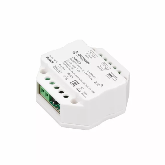 Диммер Arlight SMART-PWM-101-72-DIM-PD-IN (12-48V, 1x8A, 2.4G) 046515 Диммер Arlight SMART-PWM-101-72-DIM-PD-IN (12-48V, 1x8A, 2.4G) 046515