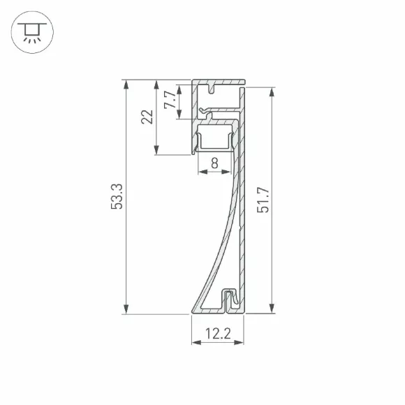 Профиль Arlight PLINTUS-H54-2000 BLACK 045433 Профиль Arlight PLINTUS-H54-2000 BLACK 045433