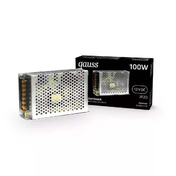 Блок питания Gauss Led Strip PS 12V 100W IP20 10A 202003100 Блок питания Gauss Led Strip PS 12V 100W IP20 10A 202003100