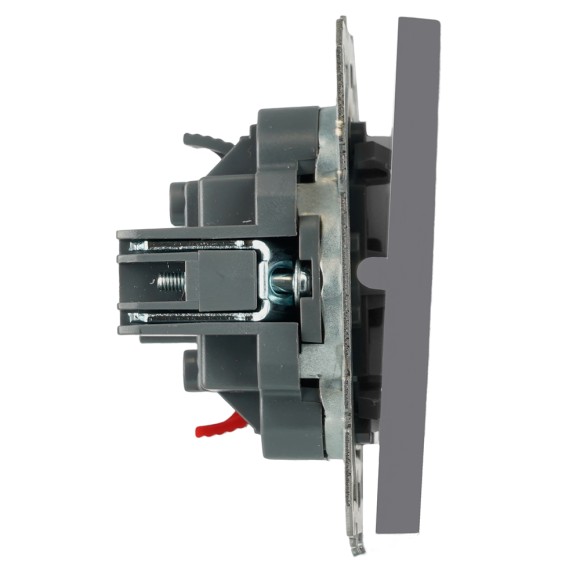 Выключатель 1-клавишный (механизм) СЗК Stekker Эмили 250В 10АRSW10-5103-10ZK платиново-серый soft touch 50238