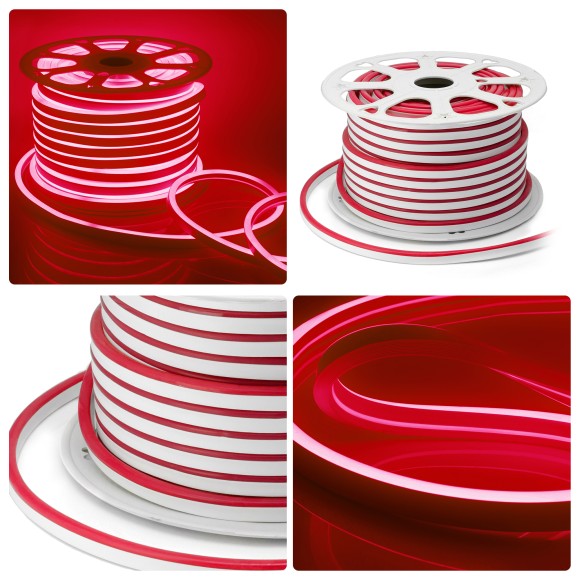 Светодиодный неон Apeyron Стандарт 220В 2835 8Вт/м красный 50м IP65 10-72
