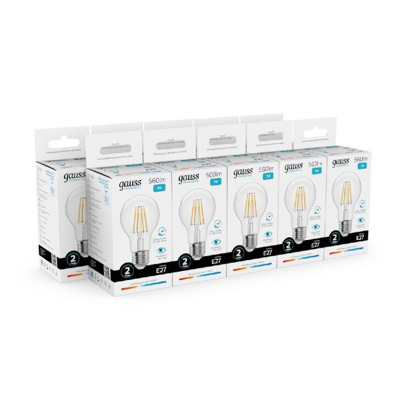 Лампа светодиодная Gauss Filament Elementary E27 7W 4100K 22227