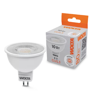 Светодиодная лампа WOLTA 10Вт 4000K GU5.3 матовая WSTD-MR16-220V10W4KGU5.3-L