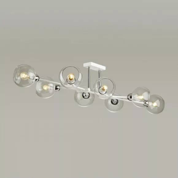 Люстра на штанге LUMION 4517/8C, Белый, Прозрачный, Металл
