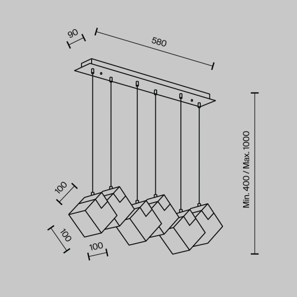 Подвесная люстра Modestyle MS.160.700 BS