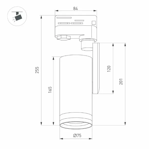 Трековый трехфазный светильник Arlight LGD-URANUS-4TR-R75-18W/25W Warm3500-MIX (BK, 20-50 deg, side holder, 230V) (IP20 Металл) 055807, От теплого до холодного Трековый трехфазный светильник Arlight LGD-URANUS-4TR-R75-18W/25W Warm3500-MIX (BK, 20-50 deg, side holder, 230V) (IP20 Металл) 055807, От теплого до холодного