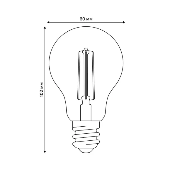 Лампа светодиодная филаментная (UL-00002355) Uniel E27 6W 2250K прозрачная LED-A60-6W/GOLDEN/E27 GLV21GO, Теплый белый