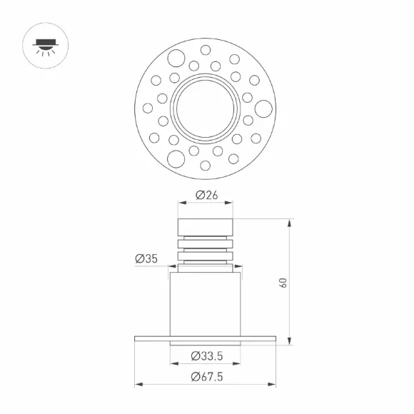 Встраиваемый светильник Arlight MS-INVISIO-TRIMLESS-R35-5W Day4000 (WH-WH, 36 deg, 230V) (IP54 Металл) 061917 Встраиваемый светильник Arlight MS-INVISIO-TRIMLESS-R35-5W Day4000 (WH-WH, 36 deg, 230V) (IP54 Металл) 061917