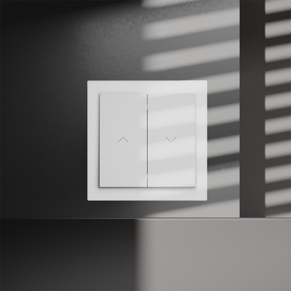 Выключатель встраиваемый Voltum S70 для жалюзи 10А, (белый матовый) VLS020702