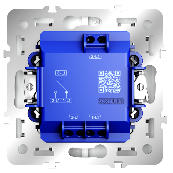 Выключатель встраиваемый Voltum S70 для жалюзи 10А, (белый матовый) VLS020702