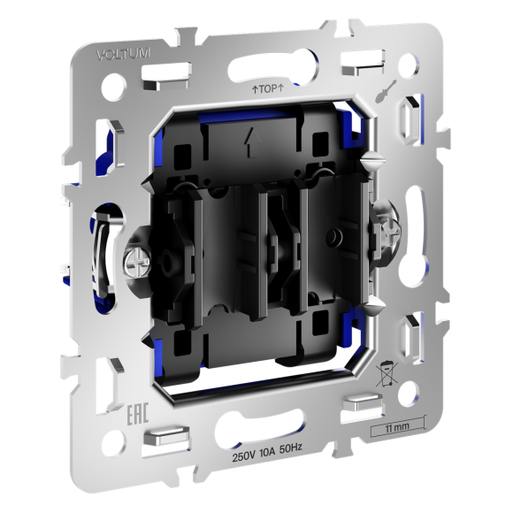 Механизм выключателя с самовозвратом двухклавишного 10А Voltum S70 VLS0206M