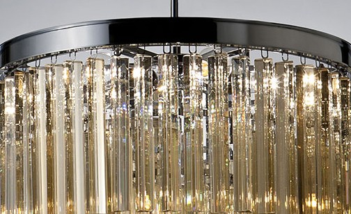 Подвесная люстра Delight Collection 1920s Odeon KR0387P-10B chrome/amber