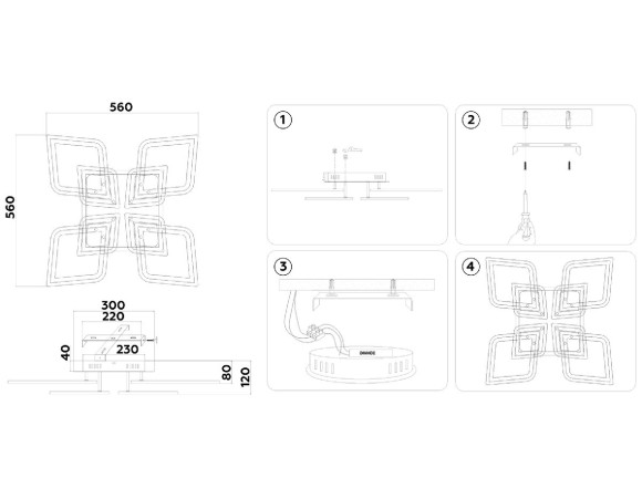 Потолочная светодиодная люстра с пультом управления Ambrella Light Original FA8912