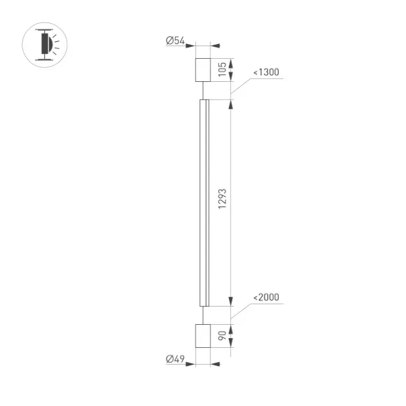Подвесной светильник Arlight SP-Taboo-Floor-S1300-14W Day4000 035322, Черный, Нейтральный белый, Алюминий