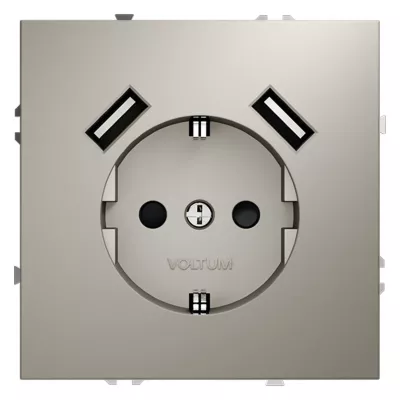 Розетка с USB, А+А Voltum S70 VLS040403 (кашемир)