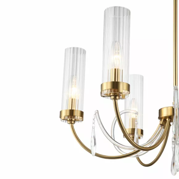 Люстра на штанге ST Luce Иллюмиа SL1400.303.06, Латунь, Прозрачный, Металл, крупный план Люстра на штанге ST Luce Иллюмиа SL1400.303.06, Латунь, Прозрачный, Металл, крупный план