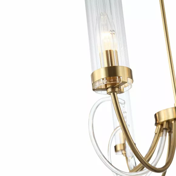 Люстра на штанге ST Luce Иллюмиа SL1400.303.06, Латунь, Прозрачный, Металл, декоративные элементы крупным планом Люстра на штанге ST Luce Иллюмиа SL1400.303.06, Латунь, Прозрачный, Металл, декоративные элементы крупным планом
