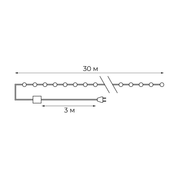 Гирлянда Роса Uniel ULD-S3000-300/DGA WARM WHITE IP20 DEW UL-00012083