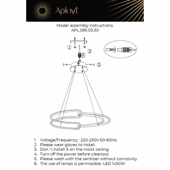 Подвесная люстра Aployt Barb APL.085.03.30, Черный, Разноцветный, Теплый белый, крепление Подвесная люстра Aployt Barb APL.085.03.30, Черный, Разноцветный, Теплый белый, крепление