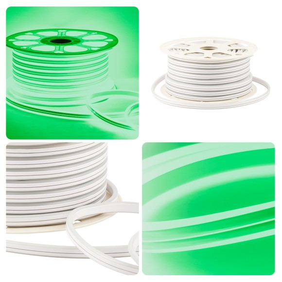 Светодиодный двусторонний неон Apeyron Стандарт 220В 2835 6Вт/м зеленый 50м IP65 17-26