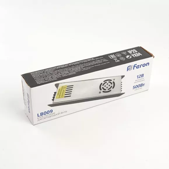 Трансформатор для светодиодной ленты Feron LB009 500Вт 12В IP20 48009 Трансформатор для светодиодной ленты Feron LB009 500Вт 12В IP20 48009