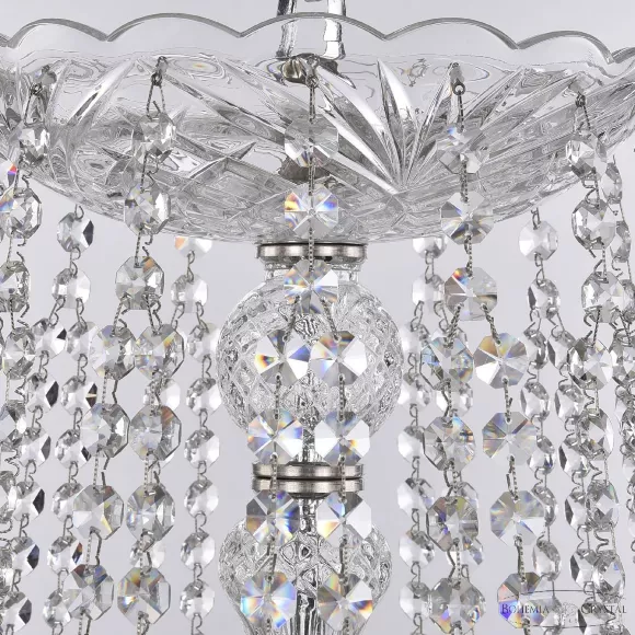 Подвесная люстра Bohemia Ivele Crystal 1402/16/400 Ni, декоративные элементы крупным планом Подвесная люстра Bohemia Ivele Crystal 1402/16/400 Ni, декоративные элементы крупным планом