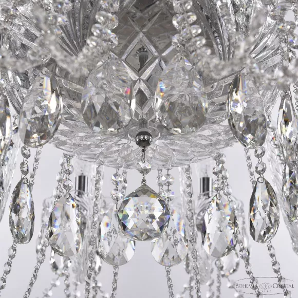 Подвесная люстра Bohemia Ivele Crystal 1402/16/400 Ni, Никель, Металл, Классика стиль, декоративные элементы крупным планом Подвесная люстра Bohemia Ivele Crystal 1402/16/400 Ni, Никель, Металл, Классика стиль, декоративные элементы крупным планом