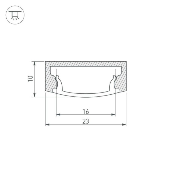 Профиль с экраном Arlight ALU-WIDE-H8-2000 ANOD+FROST 014852
