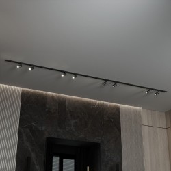 Трековая система со светильниками №3 однофазная накладная Skylite (220В, форма - прямая, 4м, 4000K) черная Hesby Lighting HSBL_kompl_S003_NI4B4K