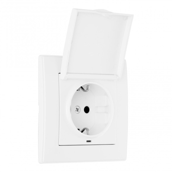 Комплект розетки с/з и шторками, защитной крышкой и рамкой Arte Milano SET06-1-41-1 white