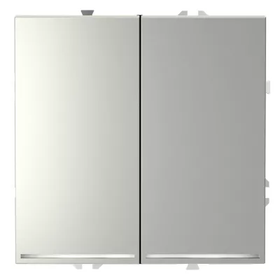 Проходной переключатель двухклавишный с подсветкой Voltum S70 VLS020405 (сталь)