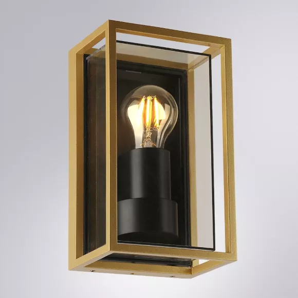 Уличный настенный светильник Arte Lamp Marfik A2322AL-1GO, Золото, Прозрачный, Алюминий