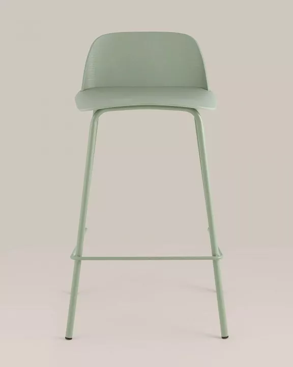 Набор из 4 стульев барных Mist SGR_8063T_65_greyish_green_70077_X4, серо-зеленый, металл, полимер
