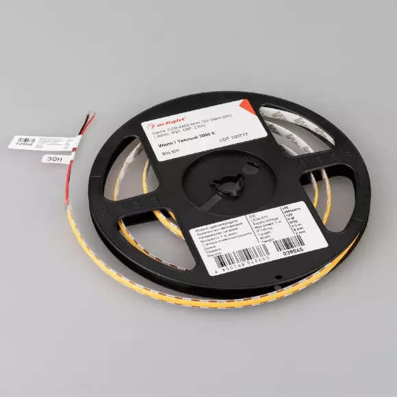 Светодиодная лента Arlight COB-X400-8mm 12V Warm3000 9 W/m, IP20, CSP, 2.5m 039045 Светодиодная лента Arlight COB-X400-8mm 12V Warm3000 9 W/m, IP20, CSP, 2.5m 039045