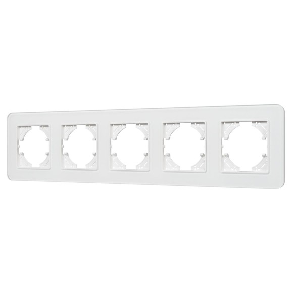 Рамка на 5 постов стеклянная Arlight FRM-OMALI-SFGS-5-WH 049720