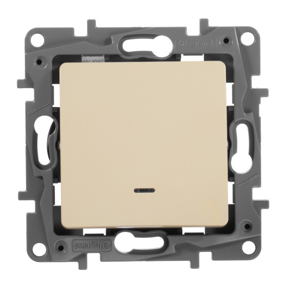 Переключатель одноклавишный Legrand Etika с подсветкой 10A 250V слоновая кость 672315