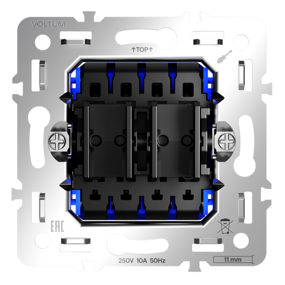 Механизм перекрестного переключателя двухклавишного 10А Voltum S70 VLS0205M