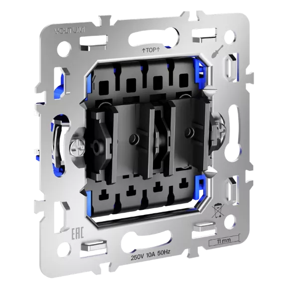 Механизм перекрестного переключателя двухклавишного 10А Voltum S70 VLS0205M, Германия Механизм перекрестного переключателя двухклавишного 10А Voltum S70 VLS0205M, Германия