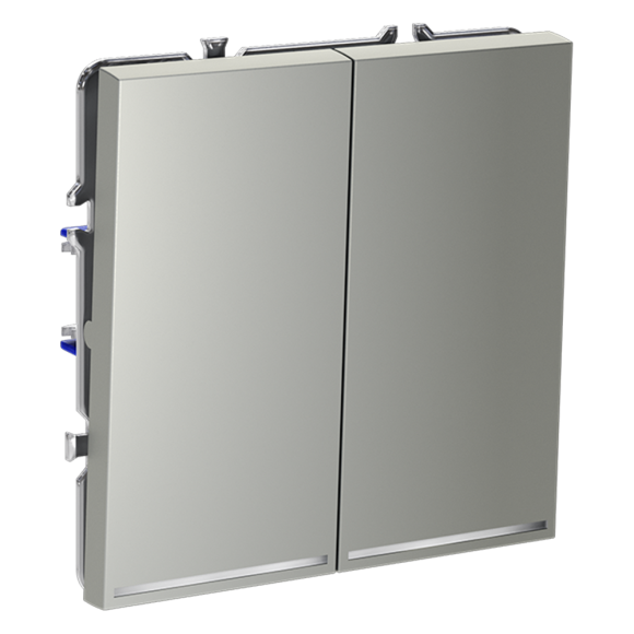 Выключатель двухклавишный с подсветкой Voltum S70 VLS020205