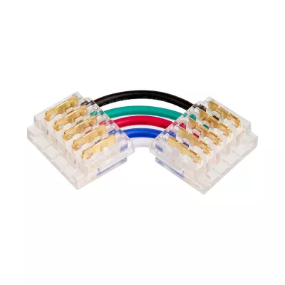 Коннектор угловой для ленты SMD RGB шириной 12мм, комплект 3шт WOLTA WLS-5PIN-RGBW-12MM-L