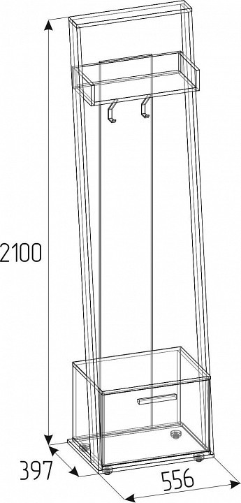 Вешалка с тумбой Nature 77 GLZ_00-00023724