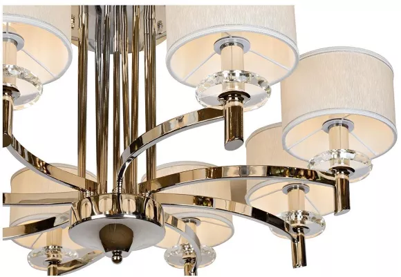 Потолочная люстра iLamp Fusion 88396/8 CR, Хром, Белый, Металл, декоративные элементы крупным планом