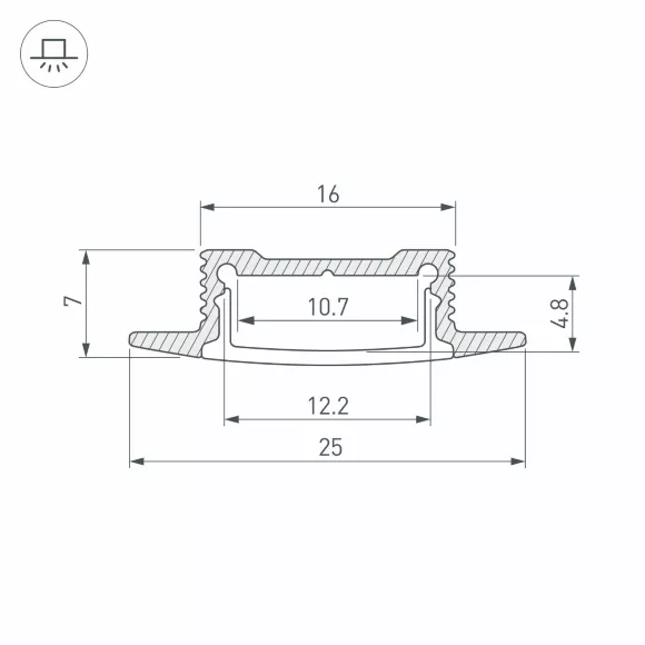 Профиль Arlight SL-SLIM-H7-F25-2000 BLACK (Алюминий) 061615, Черный, Россия