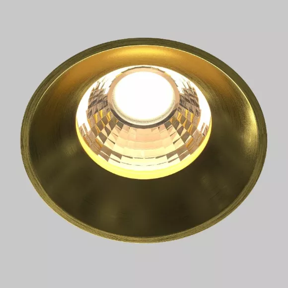 Встраиваемый светильник Maytoni Round DL058-12W3K-TRS-BS, Латунь, Теплый белый, Алюминий