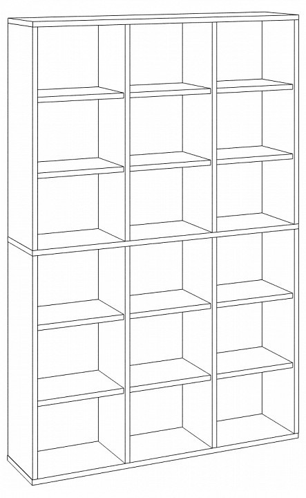 Шкаф книжный Домино СУ(ш3в2)+6ФГ MER_SUsh3v2-6FG-KSH-karamel-shamoni-CH